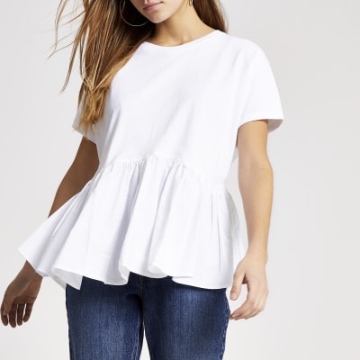 peplum white shirt