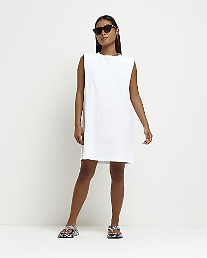 Petite white t-shirt mini dress