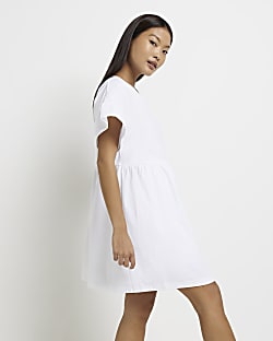 Petite white t-shirt mini dress