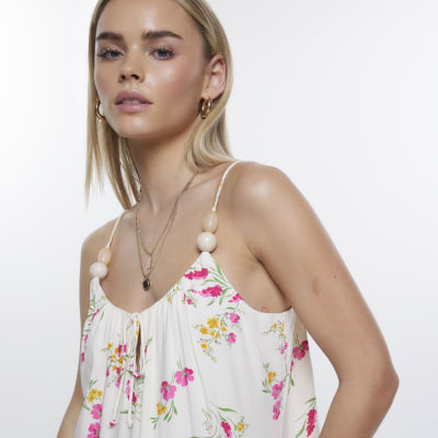 Petite yellow floral slip mini dress River Island