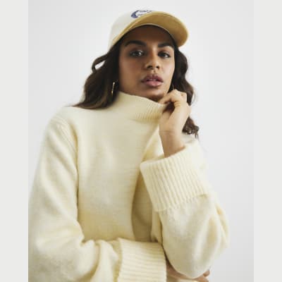 Petite Yellow Knit Side Split Jumper