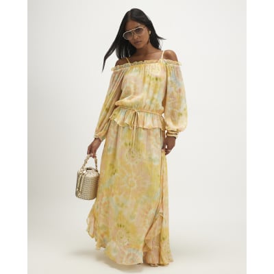 Petite Metallic Tie Dye Maxi Dress
