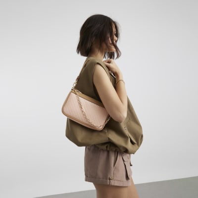 Pink  90s Monogram Shoulder Bag