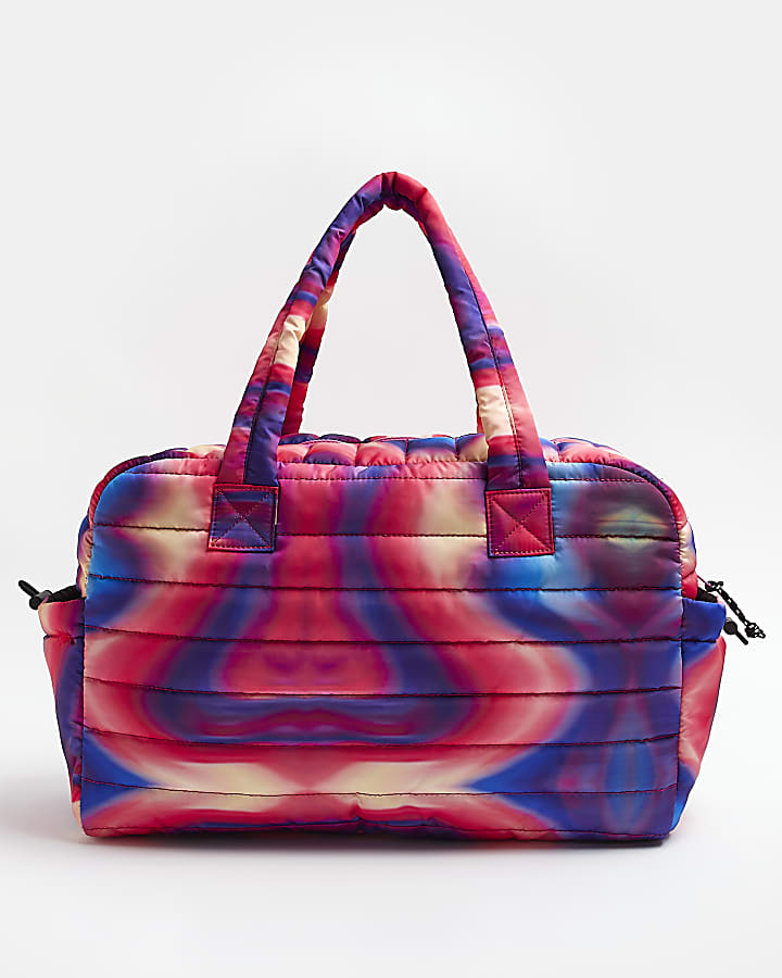 Womens Bags Duffel bags and weekend bags River Island Rubber Pink Abstract Holdall Bag Bundle 