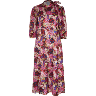 pink leopard print dress river island