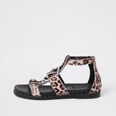 cheetah print gladiator sandals