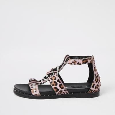 river island animal print sandals