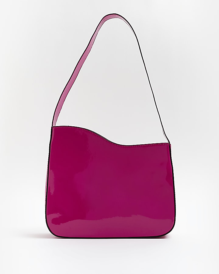 Pink asymmetric shoulder bag