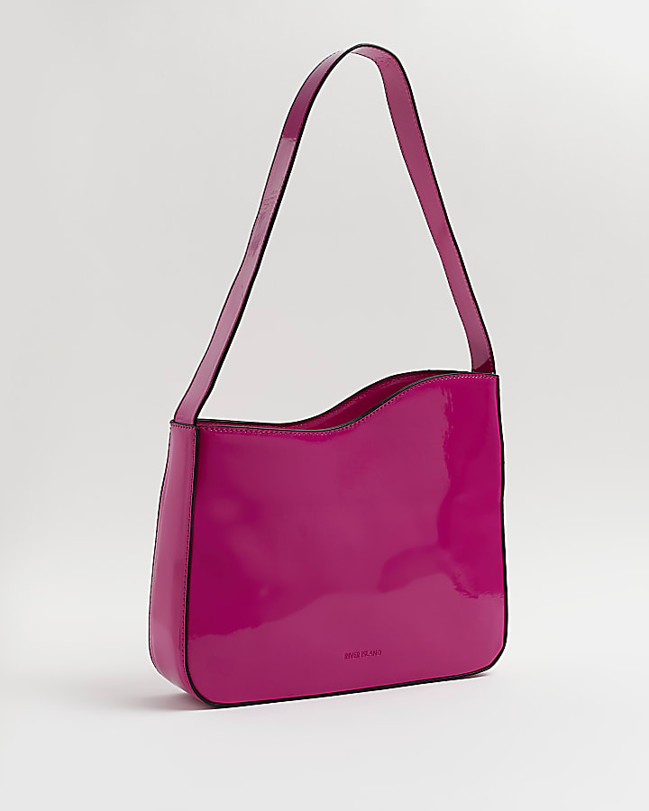 Pink asymmetric shoulder bag