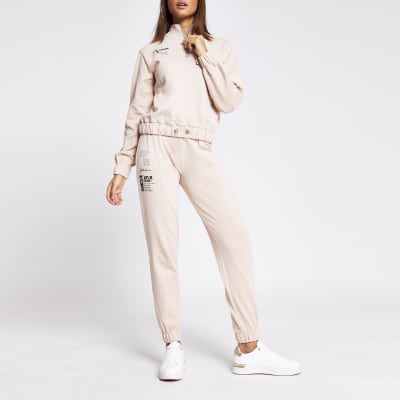 Pink 'ATLR' half zip sweatshirt