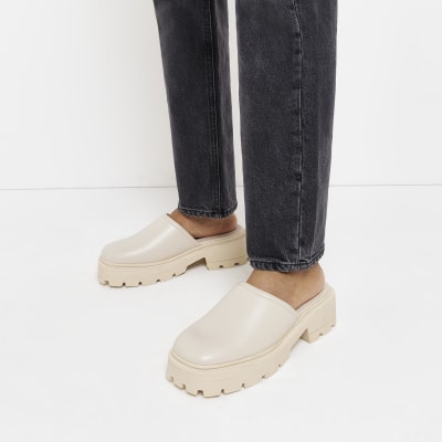 Pink backless chunky shoes
