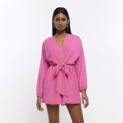 River island hot sale pink playsuit