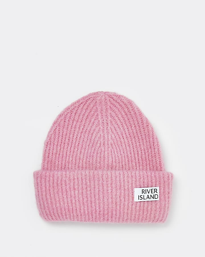 Pink beanie hat