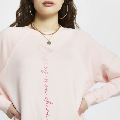 Pink Bisous Mon Cheri Sweatshirt River Island