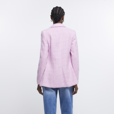 River island clearance pink boucle jacket