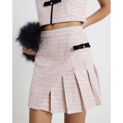 Boucle Skirt Tweed Skirt River Island White Boucle Mini Skirt River Island