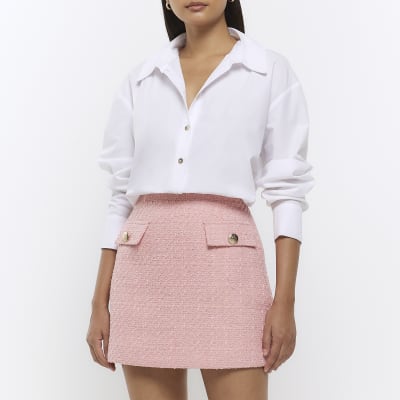 Tweed mini skirt river island sale