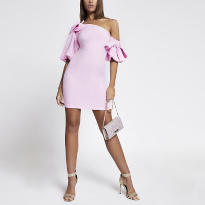 baby pink bodycon mini dress