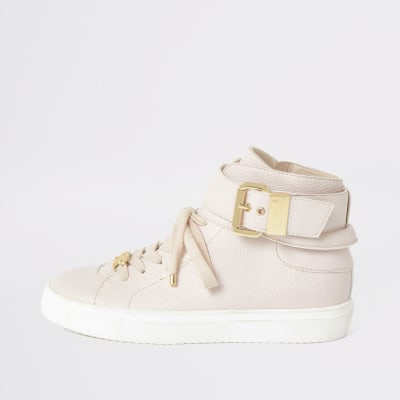 river island rose gold trainers