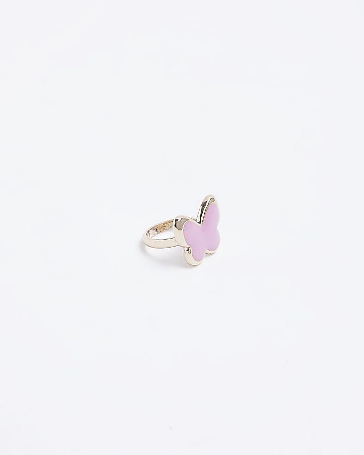 Pink butterfly ring