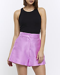 Pink Button front shorts