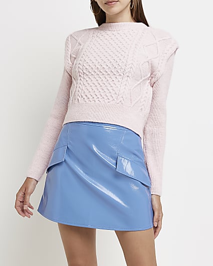Pink cable knit jumper