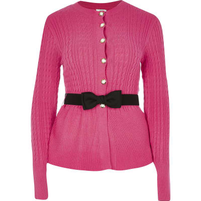 river island pink cardigan