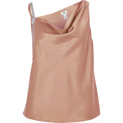Pink cami with bling strap