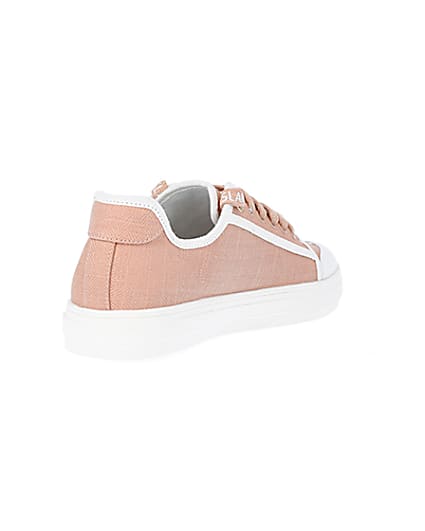 360 degree animation of product Pink canvas plimsoll trainers frame-11