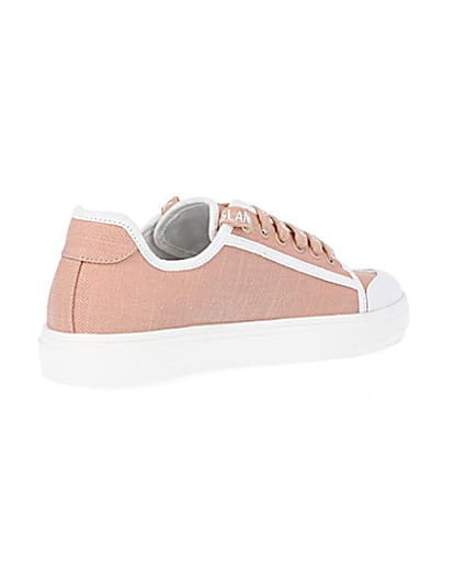 360 degree animation of product Pink canvas plimsoll trainers frame-12