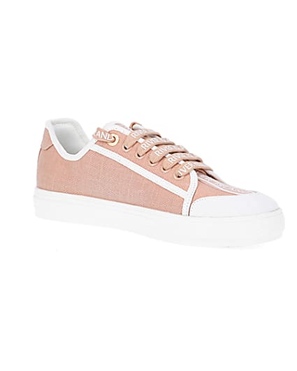 360 degree animation of product Pink canvas plimsoll trainers frame-17