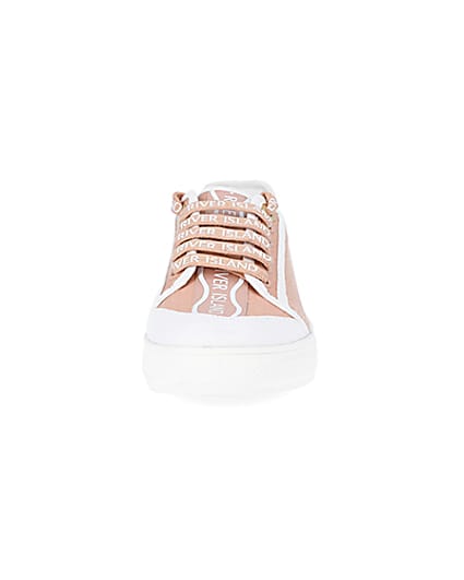 360 degree animation of product Pink canvas plimsoll trainers frame-21