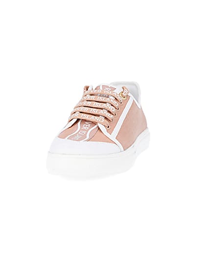 360 degree animation of product Pink canvas plimsoll trainers frame-22