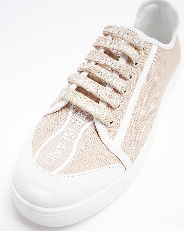 Pink canvas plimsoll trainers