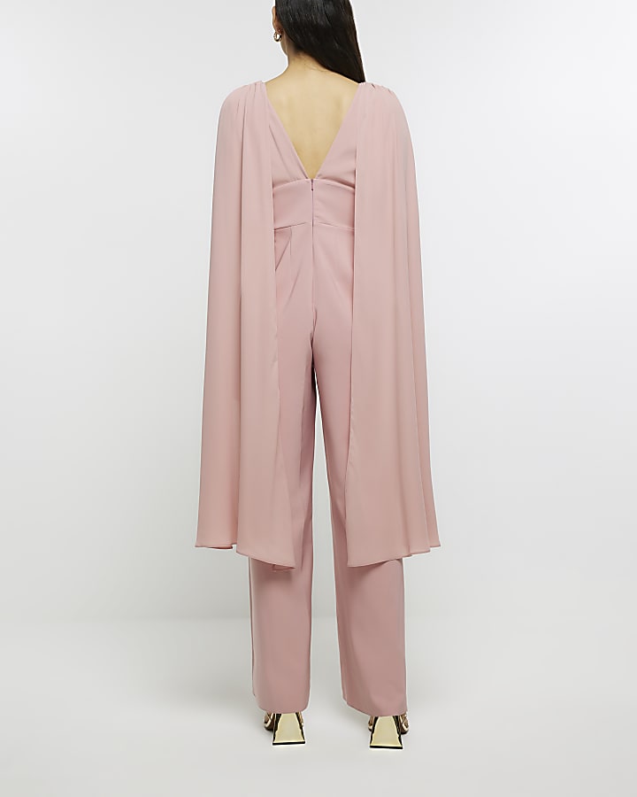 Pink cape jumpsuit
