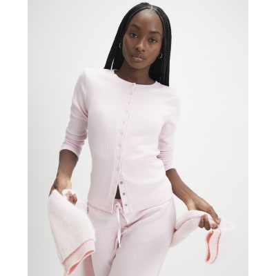 Pink Cardigan and Trousers Loungewear Set
