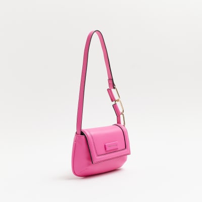 Pink chain detail shoulder bag