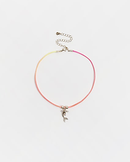 Pink charm choker necklace
