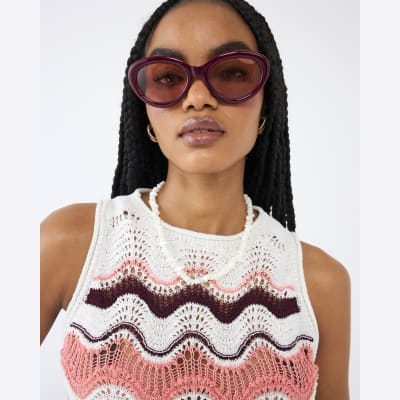 Pink Chevron Knit Vest