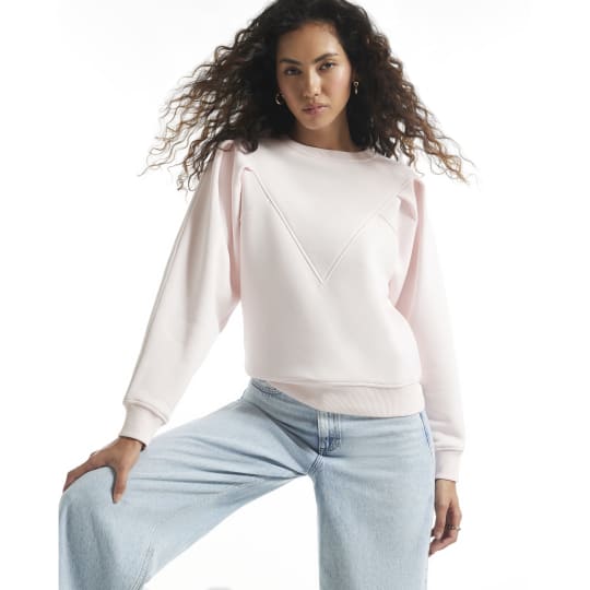 River Island Pink Chevron Panel Sweatshirt