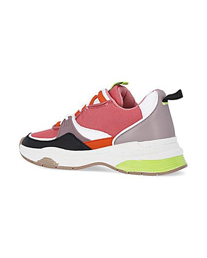 360 degree animation of product Pink chunky panelled shoes frame-5