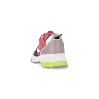 360 degree animation of product Pink chunky panelled shoes frame-8