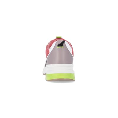 360 degree animation of product Pink chunky panelled shoes frame-9