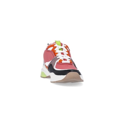 360 degree animation of product Pink chunky panelled shoes frame-20
