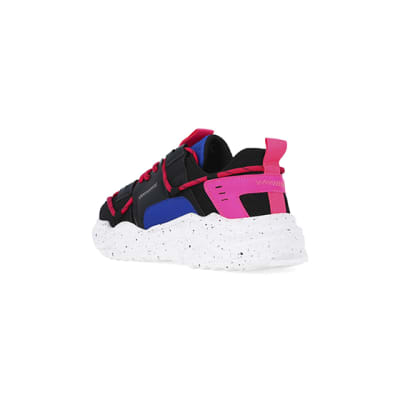 360 degree animation of product Pink chunky trainers frame-6