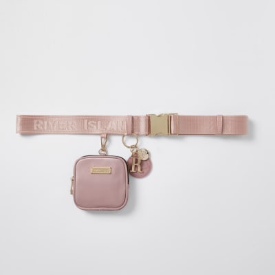 Pink clip on purse belt