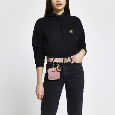 Pink clip on purse belt