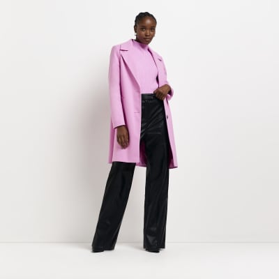 River island bright store pink coat