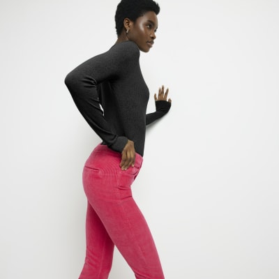 corduroy pink trousers