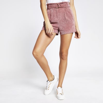 river island pink shorts